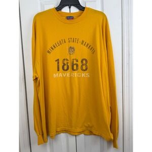 Vintage Champion Minnesota‎ State Mavericks 1868 Shirt XXL Gold Long Sleeve 90s